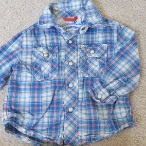 Oshkosh B'gosh plaid button up shirt size 18m